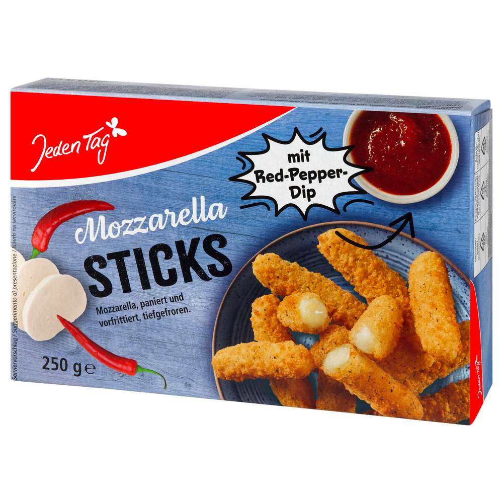 Produktabbildung Jeden Tag Mozzarella Sticks, tiefgekühlt