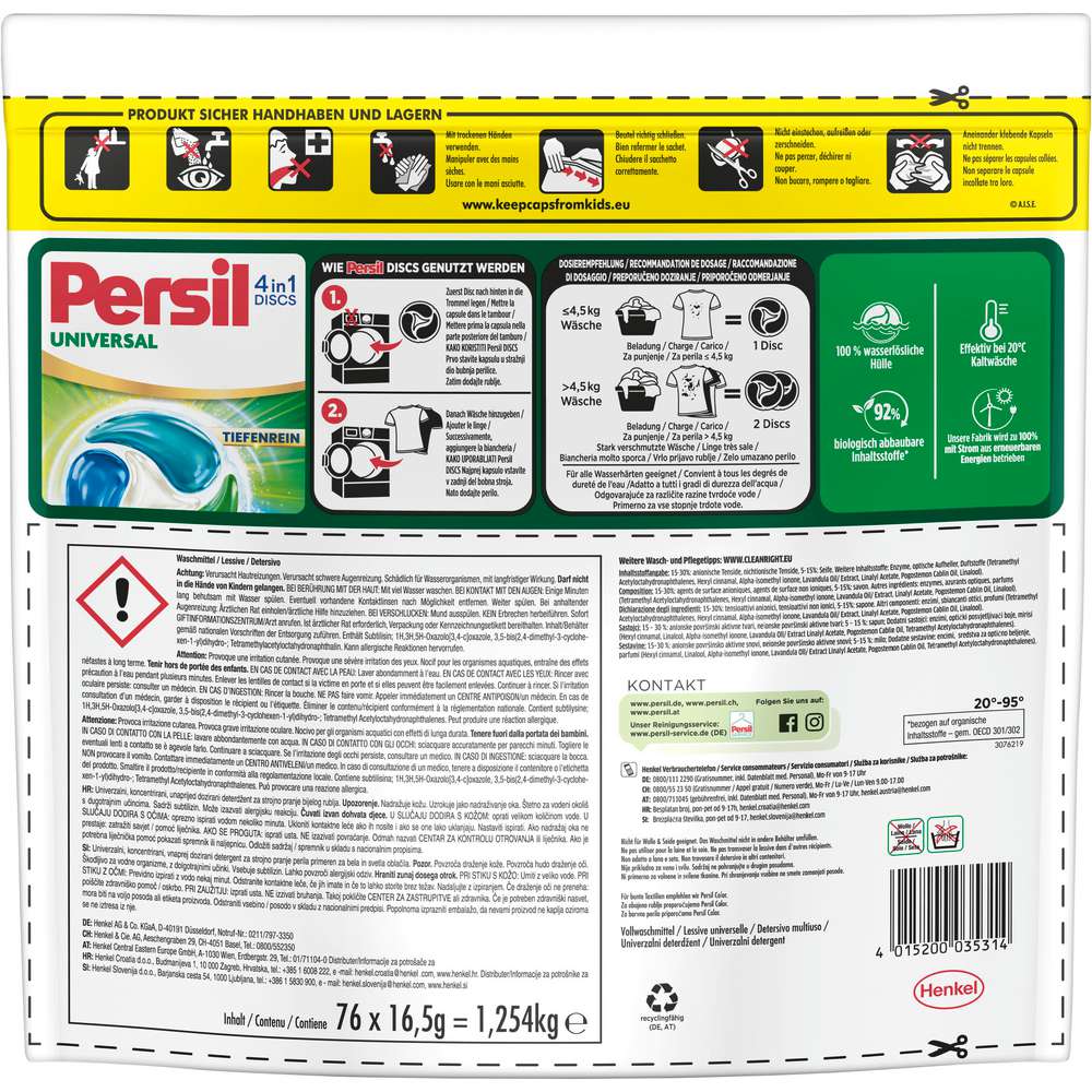 Produktabbildung Persil Universal-Waschmittel, 4in1 Discs