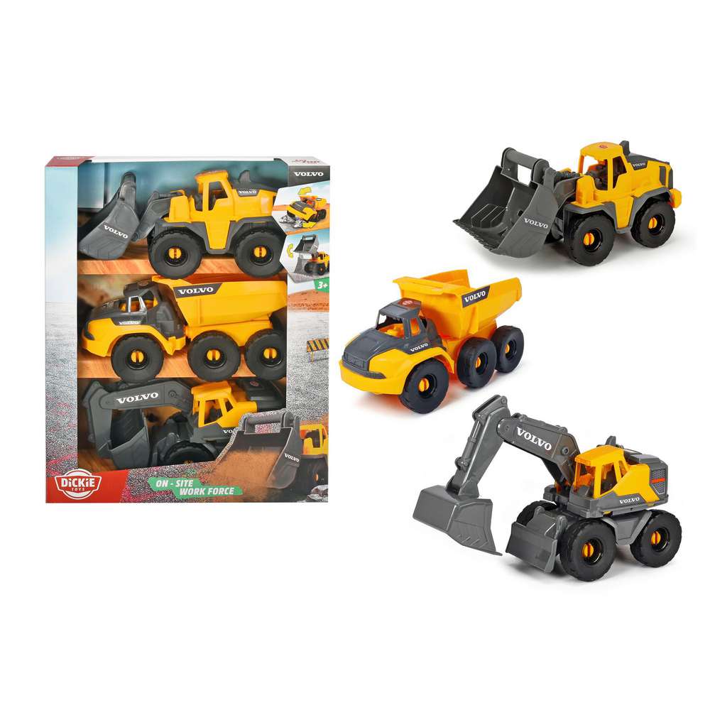 Produktabbildung Dickie Toys Volvo Tough Work Force 26cm, 3 Fahrzeuge