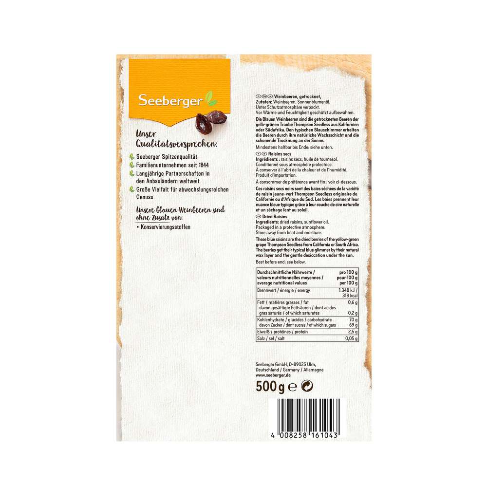 Produktabbildung Seeberger Blaue Weinbeeren
