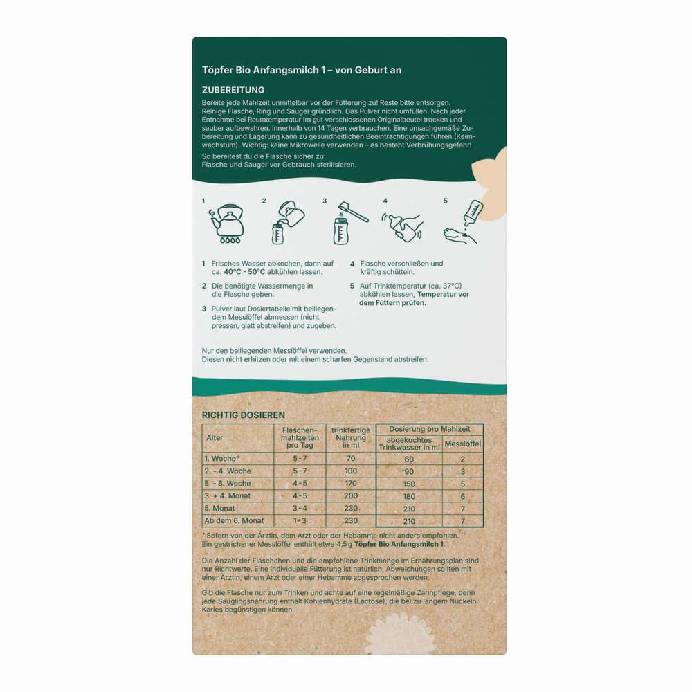 Produktabbildung Töpfer Lactana Anfangsmilch 1