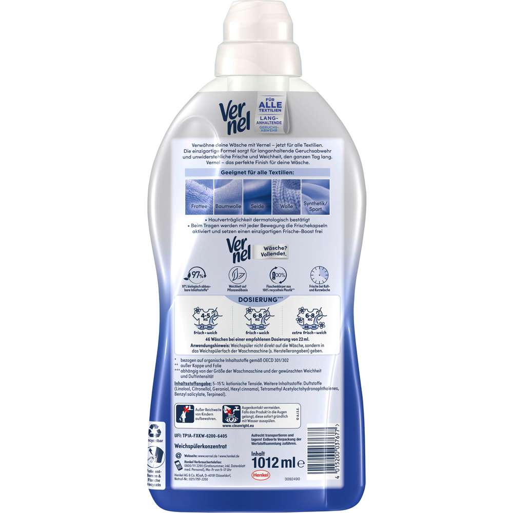 Produktabbildung Vernel Weichspüler Fresh Control, Cool Fresh