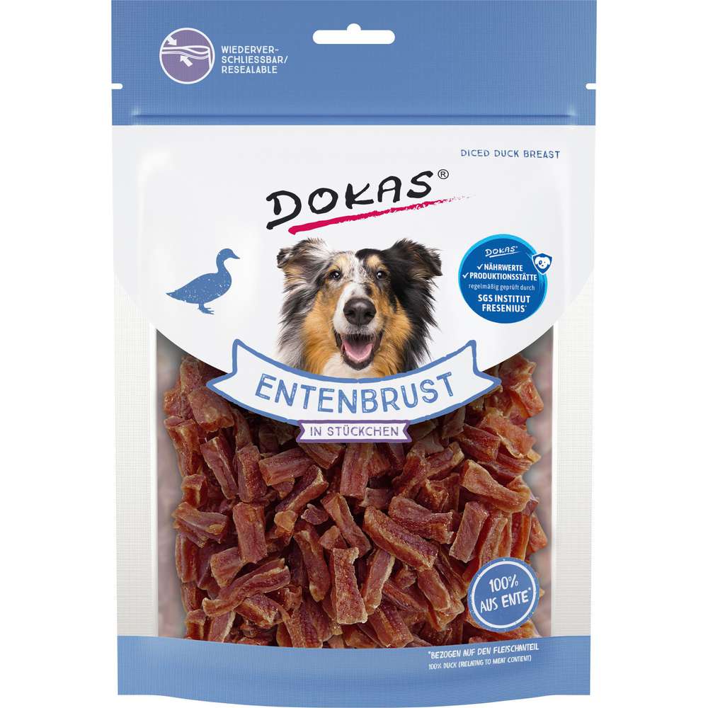 Produktabbildung Dokas Hunde-Snack, Entenbrust in Stückchen