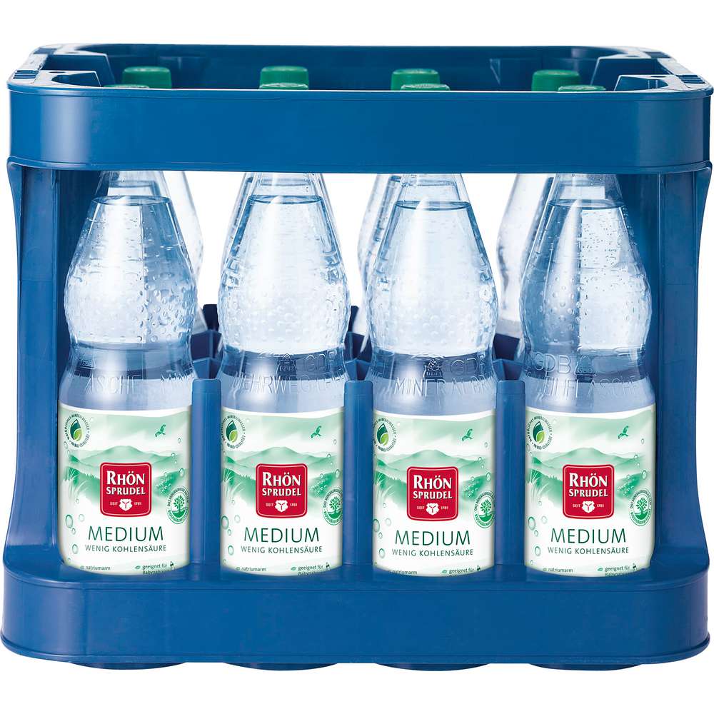 Produktabbildung Rhön Sprudel Mineralwasser, Medium (12x 1,000 Liter)