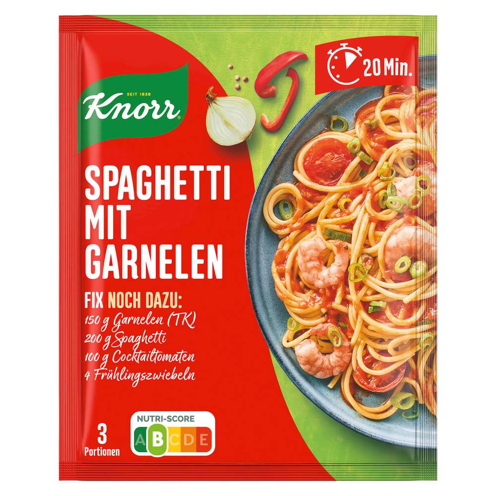 Produktabbildung Knorr Fix-Würzmischung, Spaghetti mit Scampi & Garnelen