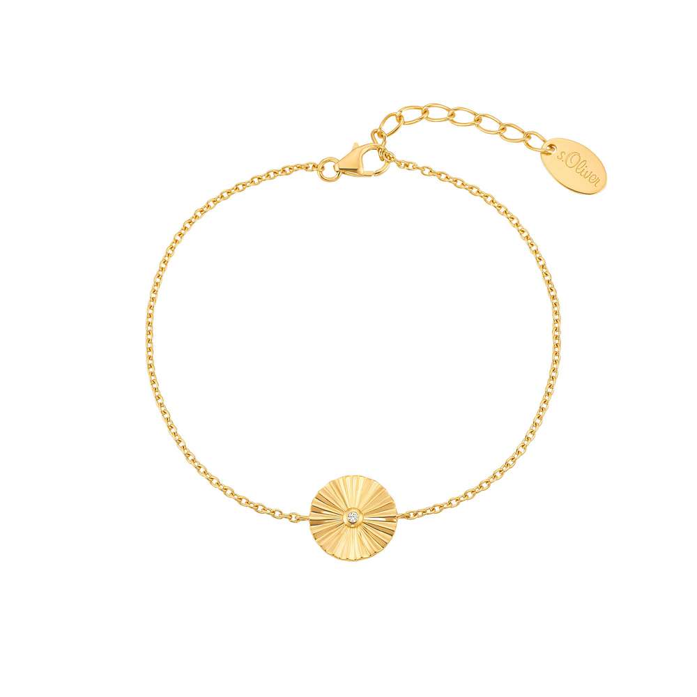 Produktabbildung s.Oliver Damen Armband aus Silber 925 mit Zirkonia, vergoldet (4056867028066)