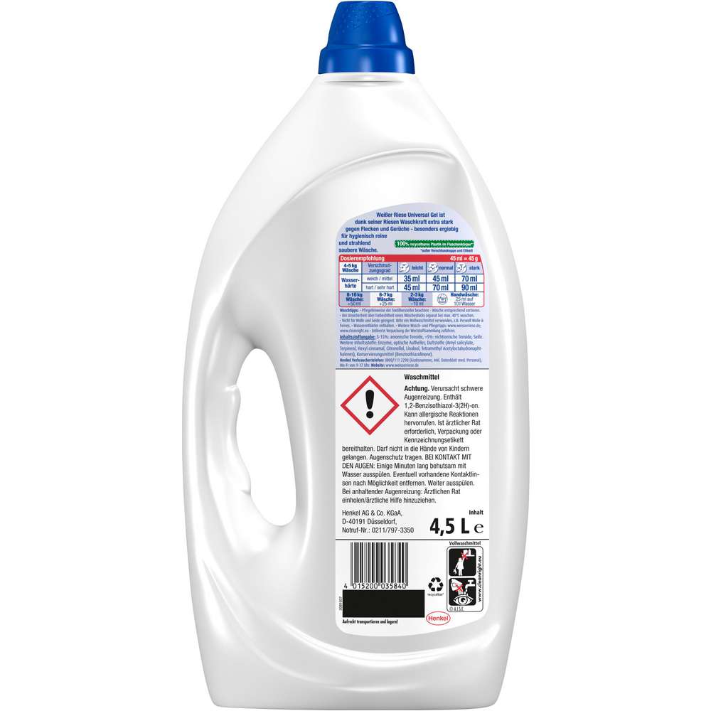 Produktabbildung Weißer Riese Universal-Waschmittel Gel, flüssig