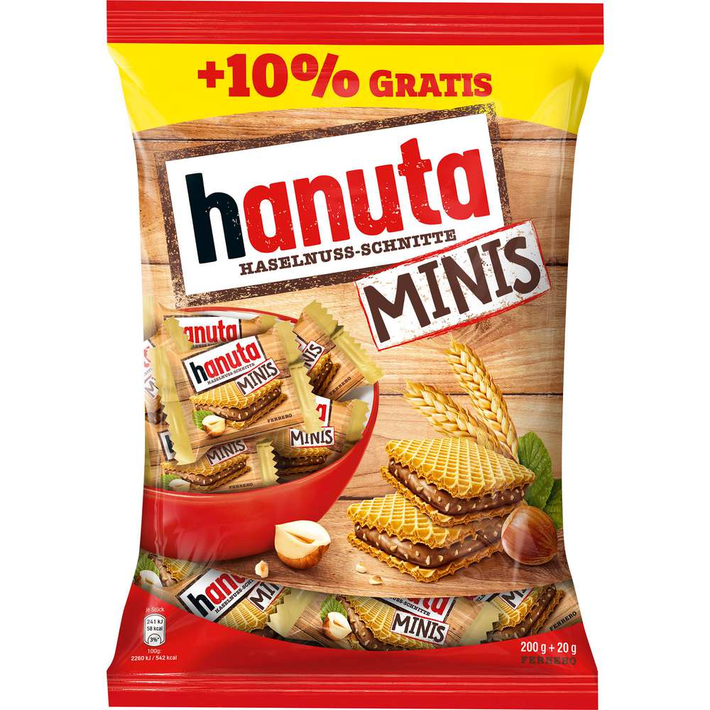 Produktabbildung Hanuta Mini-Haselnuss-Schnitten mit knusprigen Waffeln