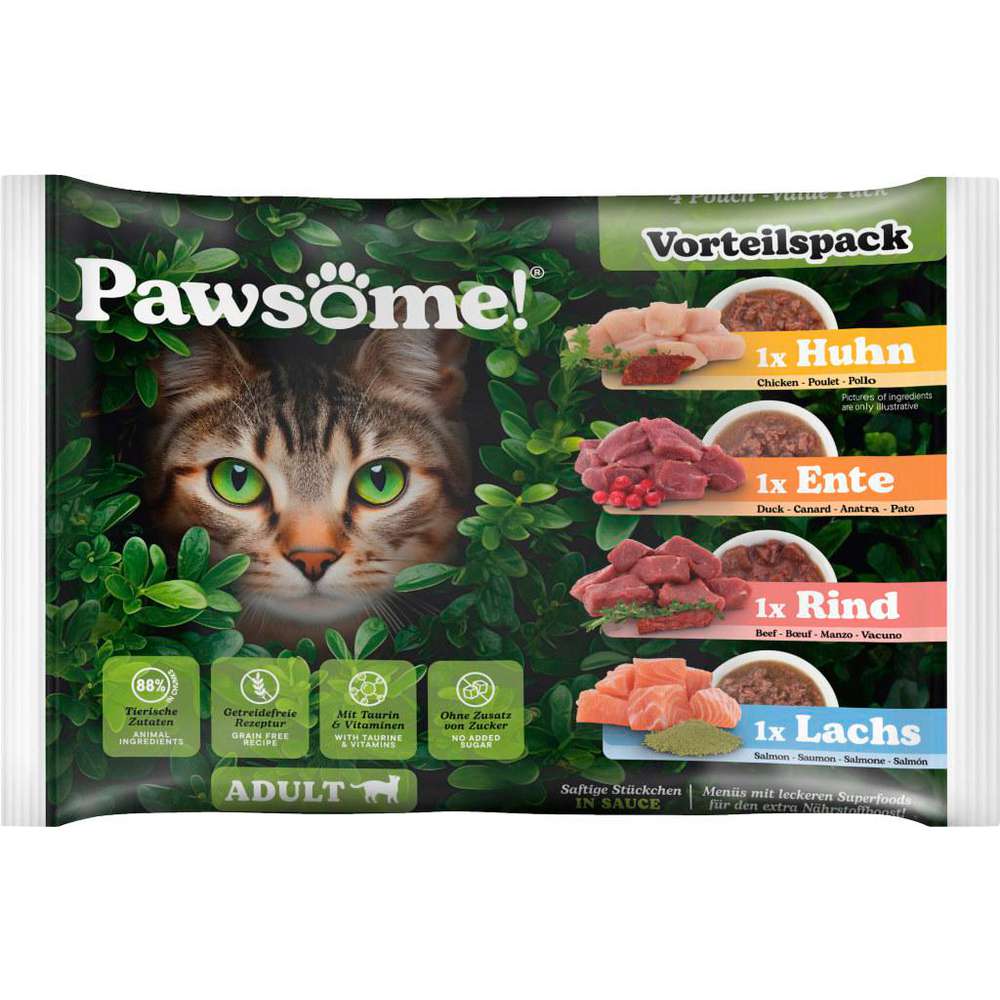 Produktabbildung Pawsome Katzen-Nassfutter Adult, Mixpack