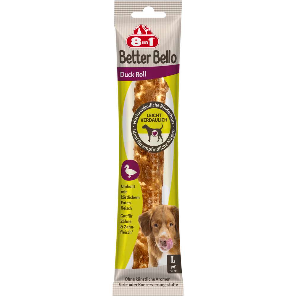 Produktabbildung 8in1 Hunde-Snack Better Bello Rolle, Duck