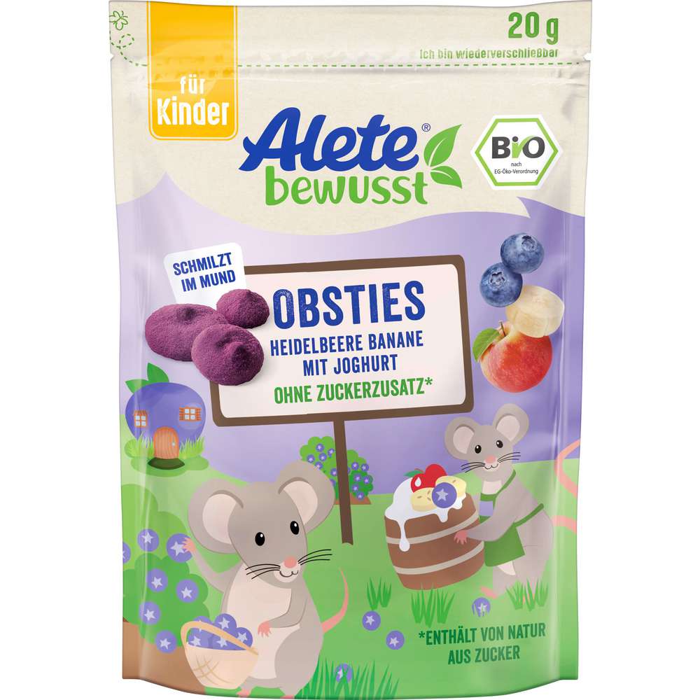 Produktabbildung Alete Obsties Heidelbeere/Banane/Joghurt