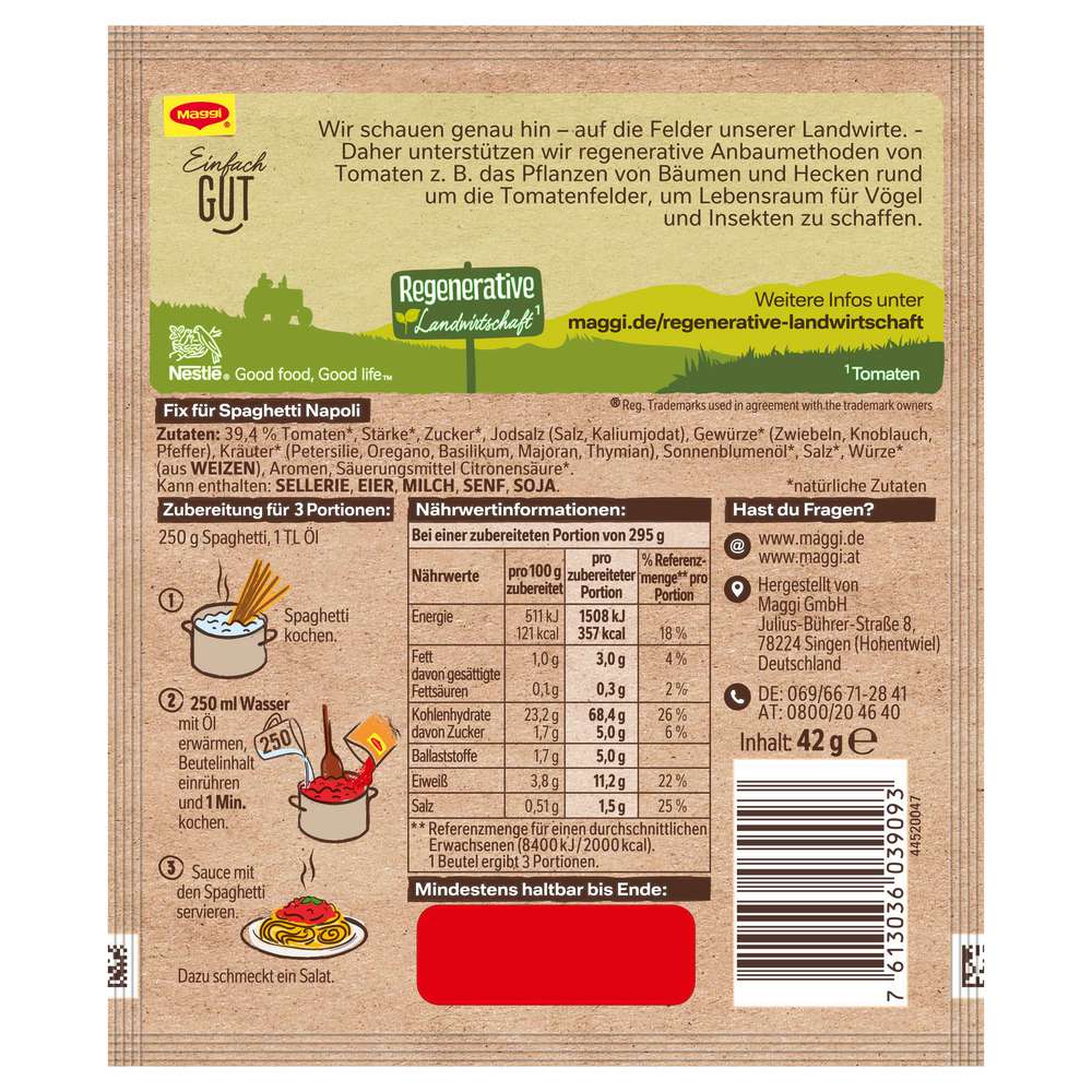 Produktabbildung Maggi Fix Spaghetti Napoli
