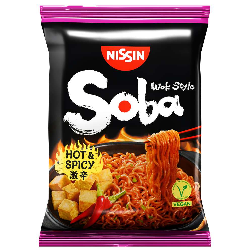 Produktabbildung Nissin Soba Gebratene Nudeln Hot & Spicy