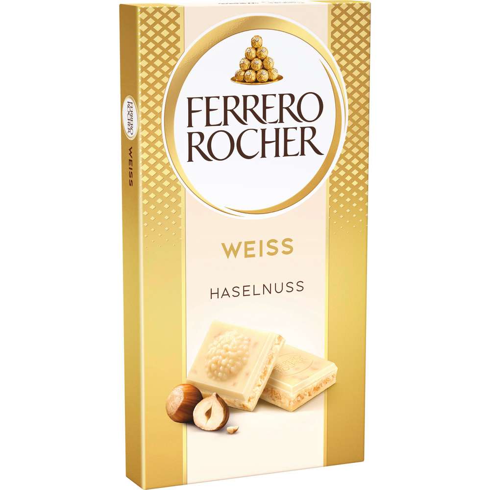 Produktabbildung Ferrero Rocher Tafelschokolade, weiß, Haselnuss