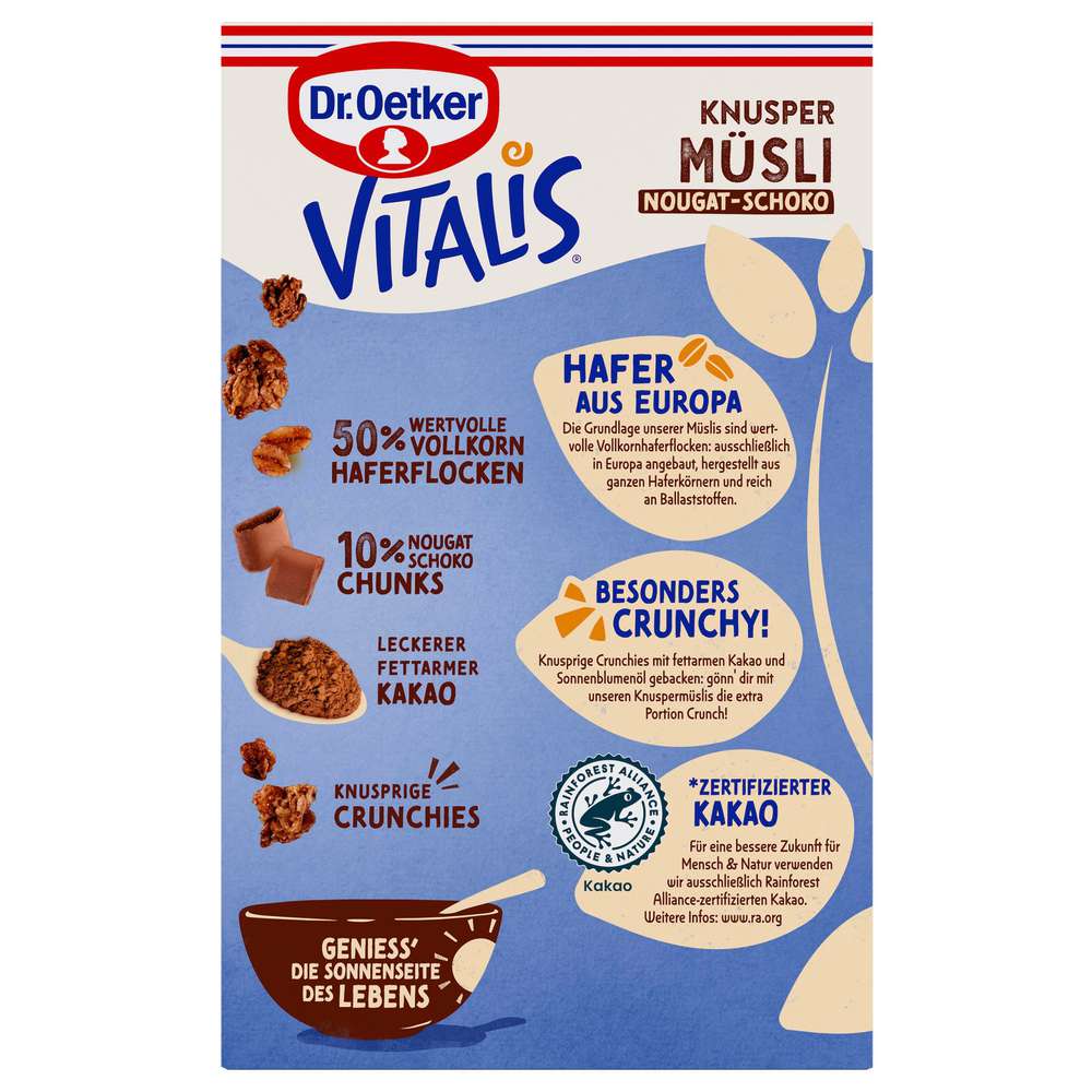 Produktabbildung Dr. Oetker Vitalis Knusper Müsli Nougat-Schoko