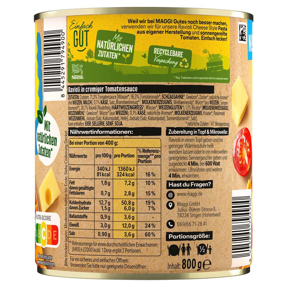 Produktabbildung Maggi Ravioli Käse Style