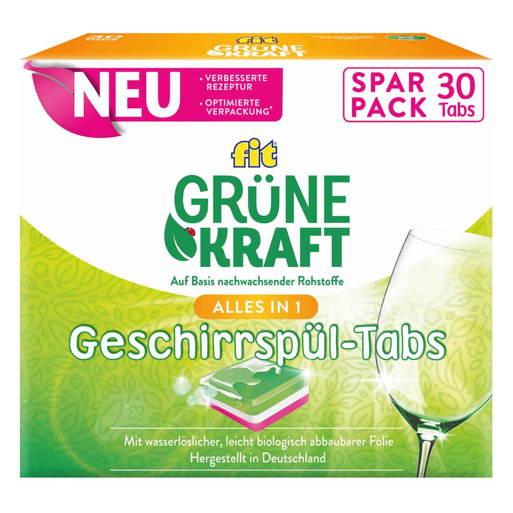 Produktabbildung Fit Geschirrspül-Tabs Grüne Kraft, All in 1