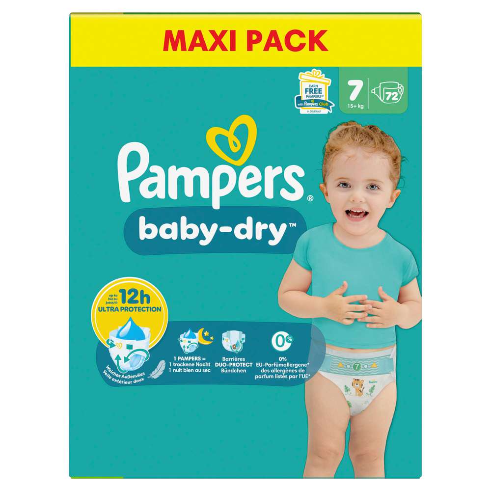 Produktabbildung Pampers Windeln Baby Dry Gr. 7 XXL 15+ kg, Big Pack
