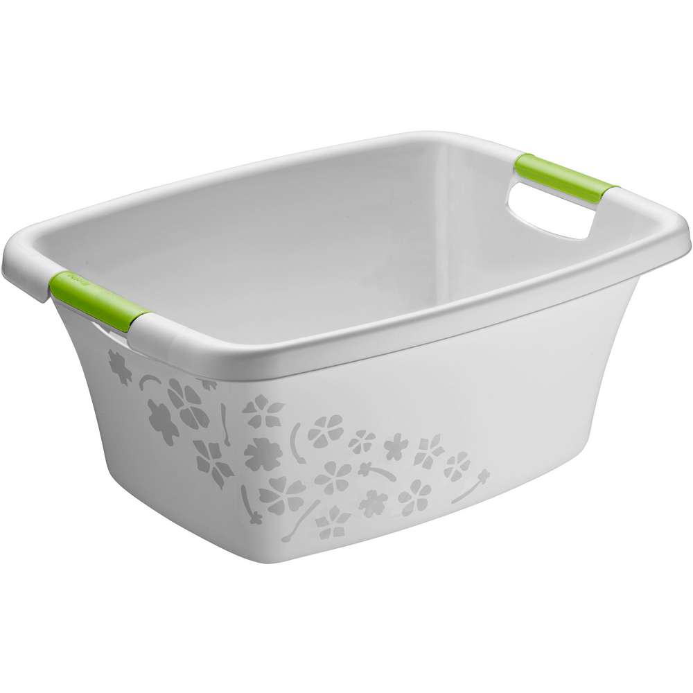 Produktabbildung Rotho Wäschekorb 25l Flowers, Cool Grey