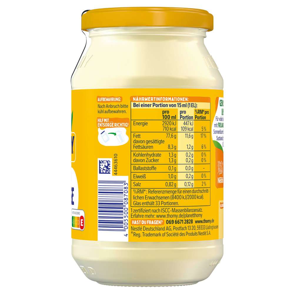 Produktabbildung Thomy Delikatess Mayonnaise