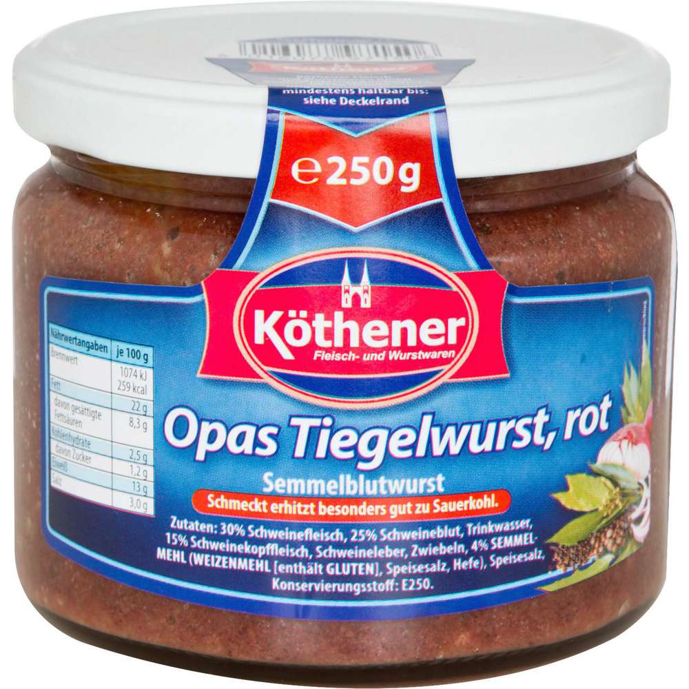 Produktabbildung Köthener Opas Tiegelwurst, rot