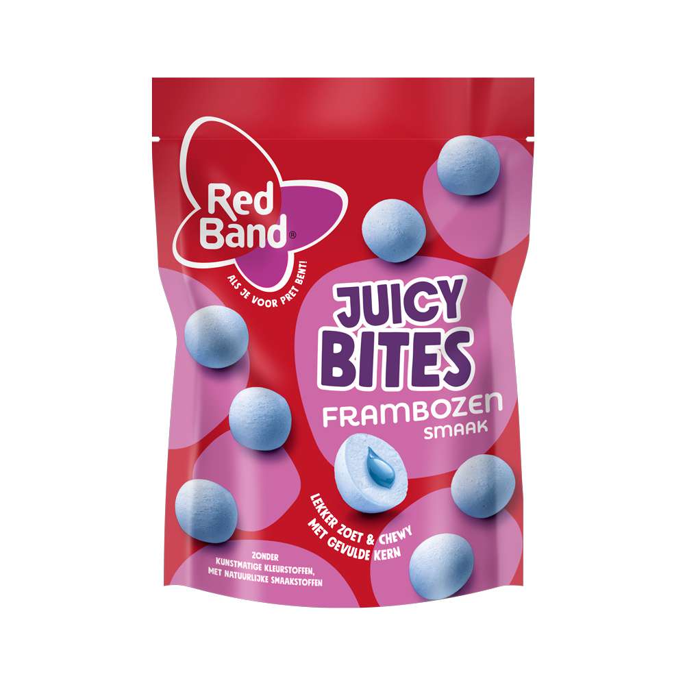 Produktabbildung Red Band Kaubonbon Juicy Bites Himbeere