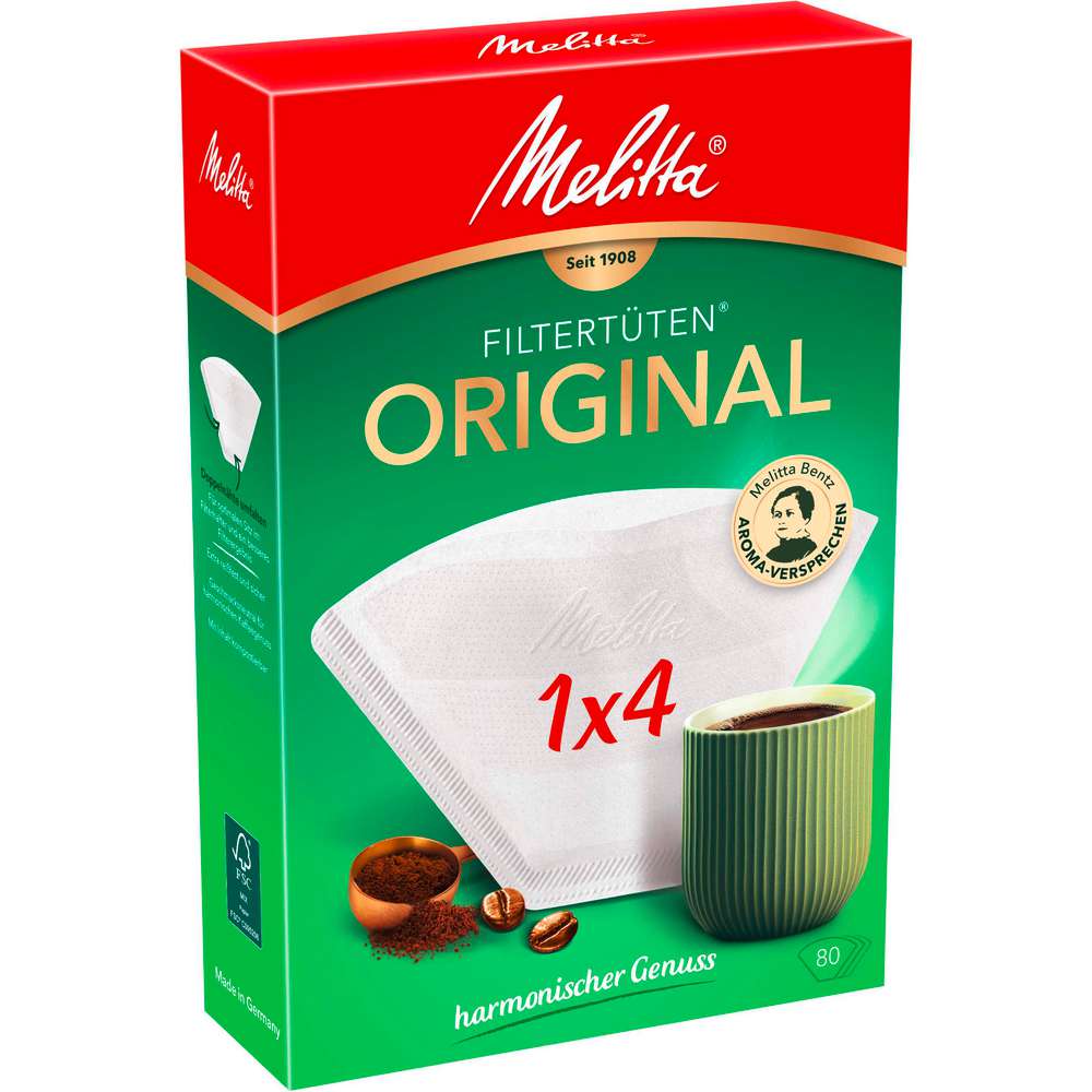 Produktabbildung Melitta Kaffee Filtertüten 1x4 Gourmet, Aroma weiß