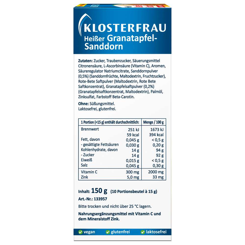 Produktabbildung Klosterfrau Broncholind, Heißer Granatapfel-Sanddorn