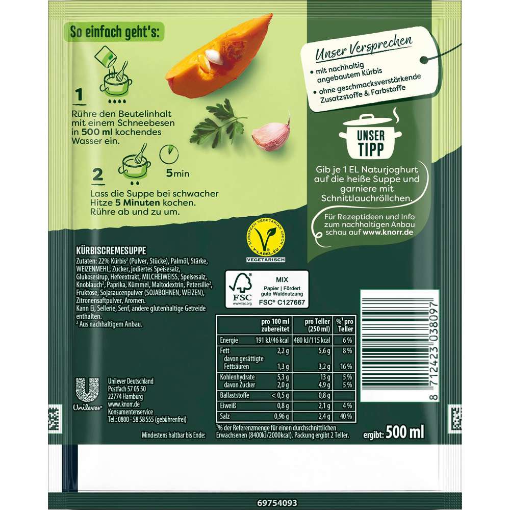 Produktabbildung Knorr Feinschmecker Kürbis-Cremesuppe