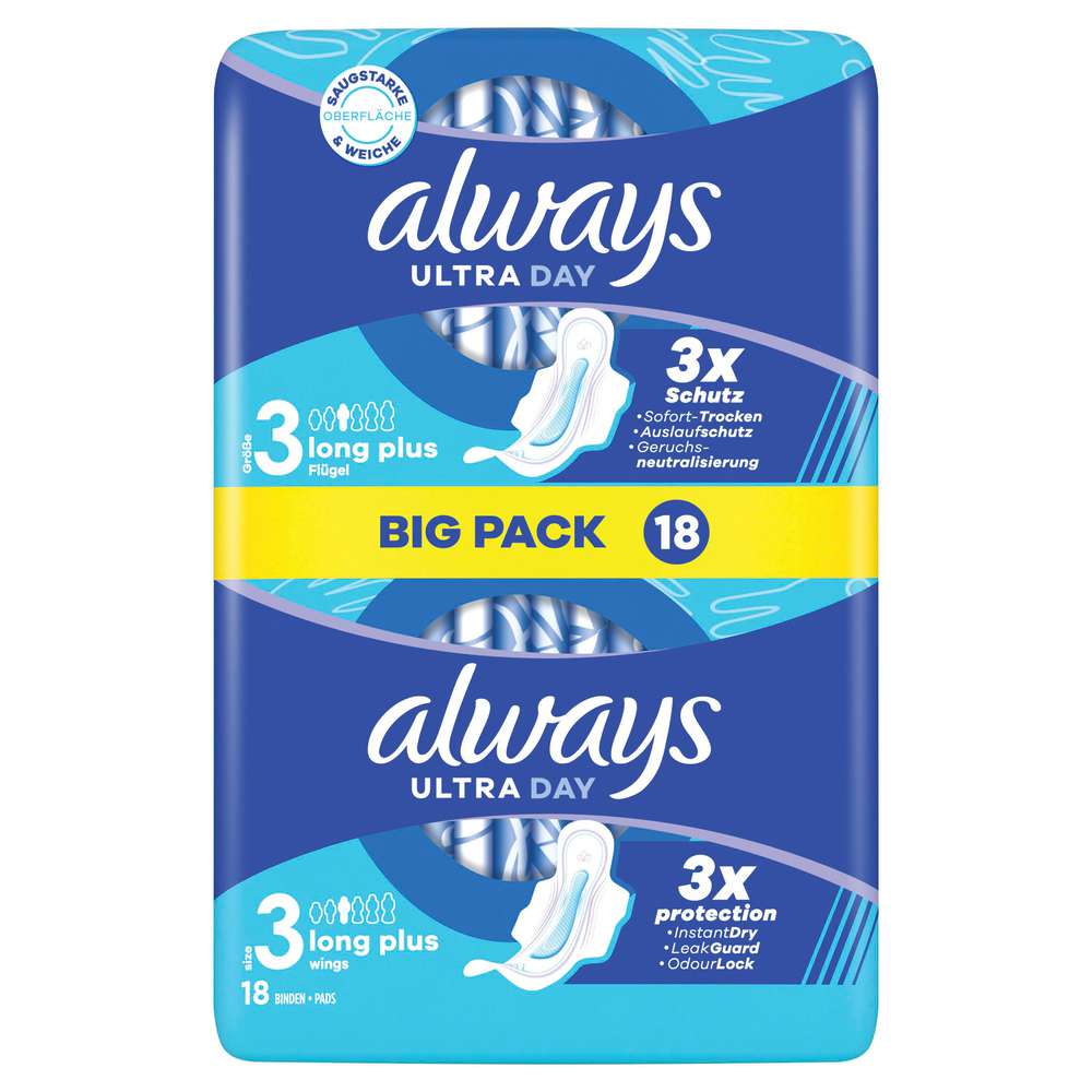 Produktabbildung Always Ultra Binden Day & Night 3 long Plus