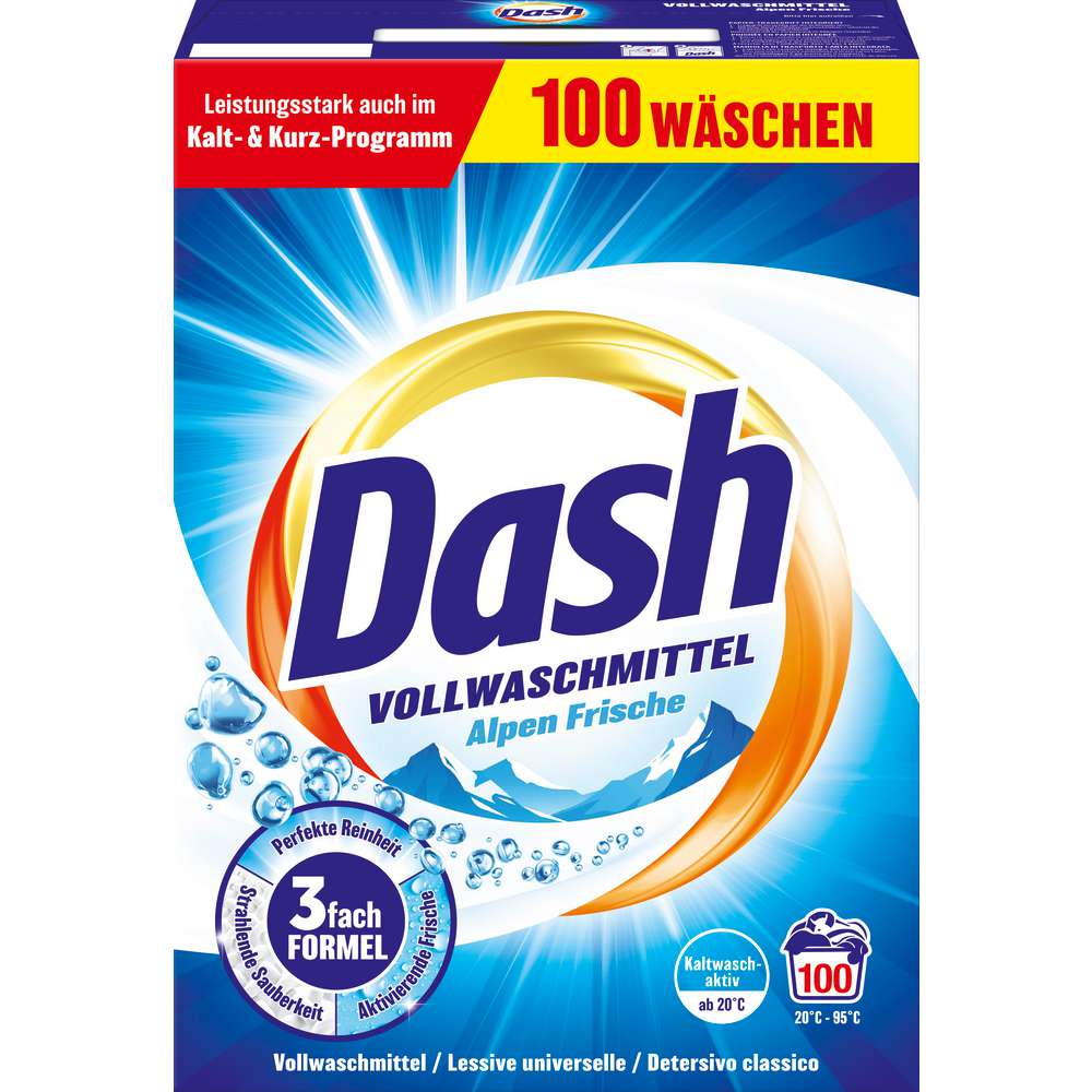 Produktabbildung Dash Voll-Waschmittel Pulver, Alpen Frische