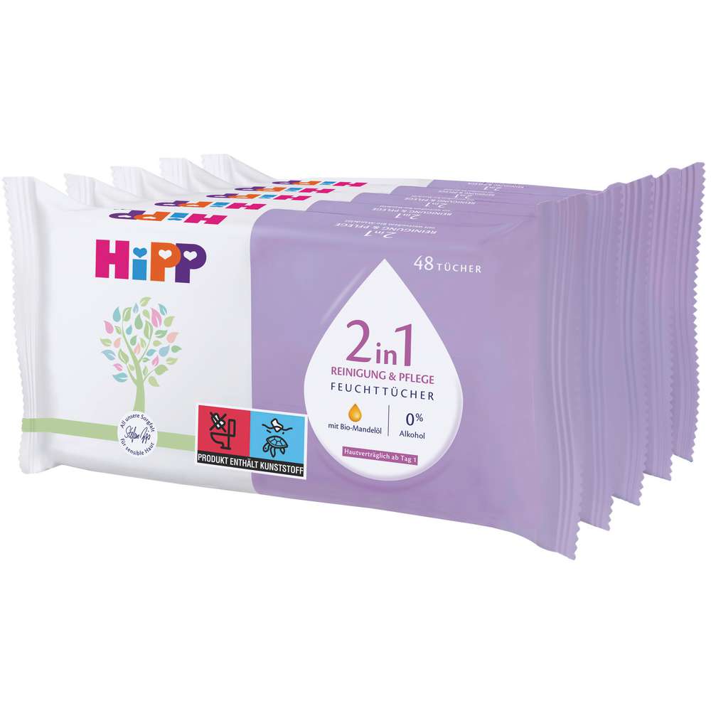 Produktabbildung Hipp Feuchttücher 2in1, 5er Pack