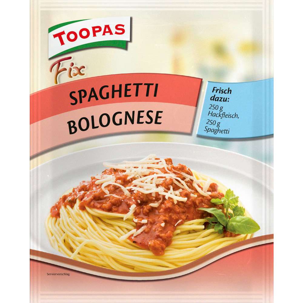 Produktabbildung Toopas Gewürzmischung Fix für Spaghetti Bolognese