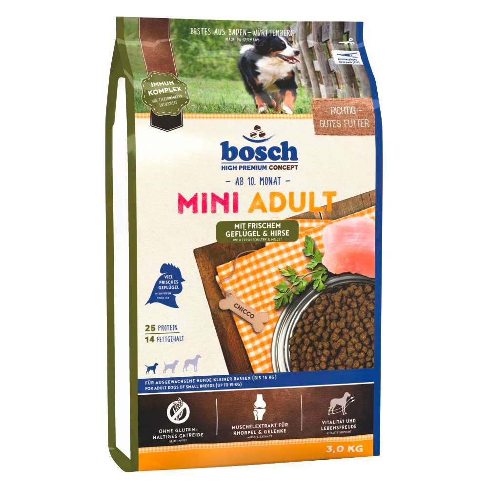 Produktabbildung Bosch Hunde-Trockenfutter Mini Adult, Geflügel & Hirse