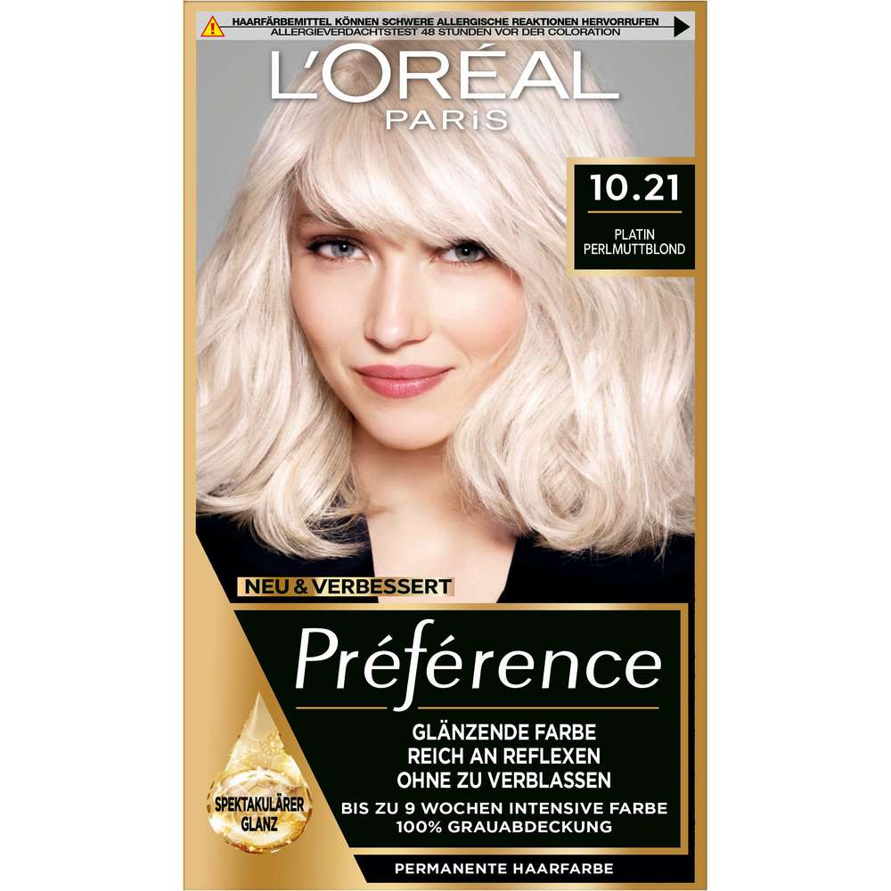 Produktabbildung L'Oreal Paris Haarfarbe Preference, 10.21 Stockholm