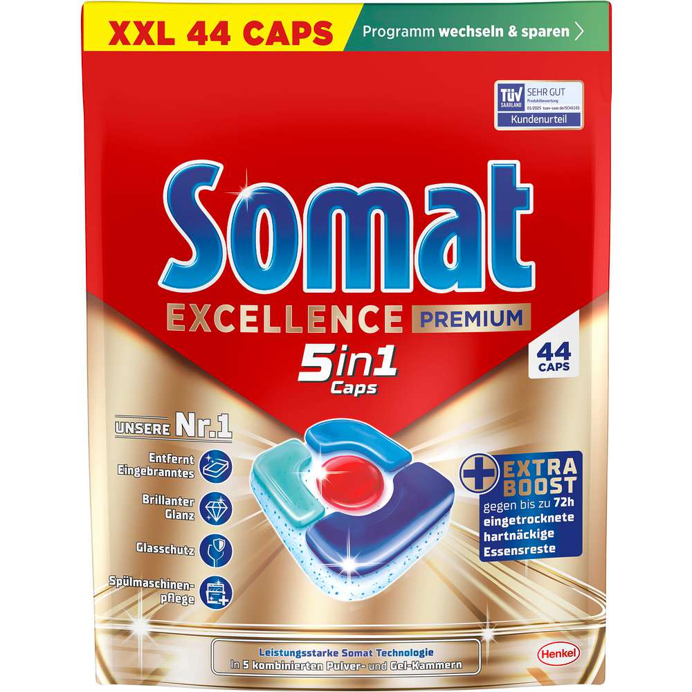 Produktabbildung Somat Spülmaschinen-XXL Tabs, Excellence Premium 5in1 