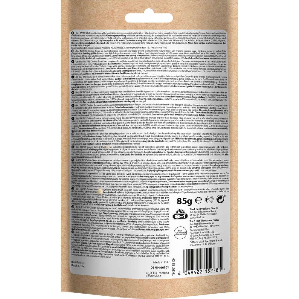 Produktabbildung Tetra Hunde-Snacks 8in1 Tasties, Calcium Bones