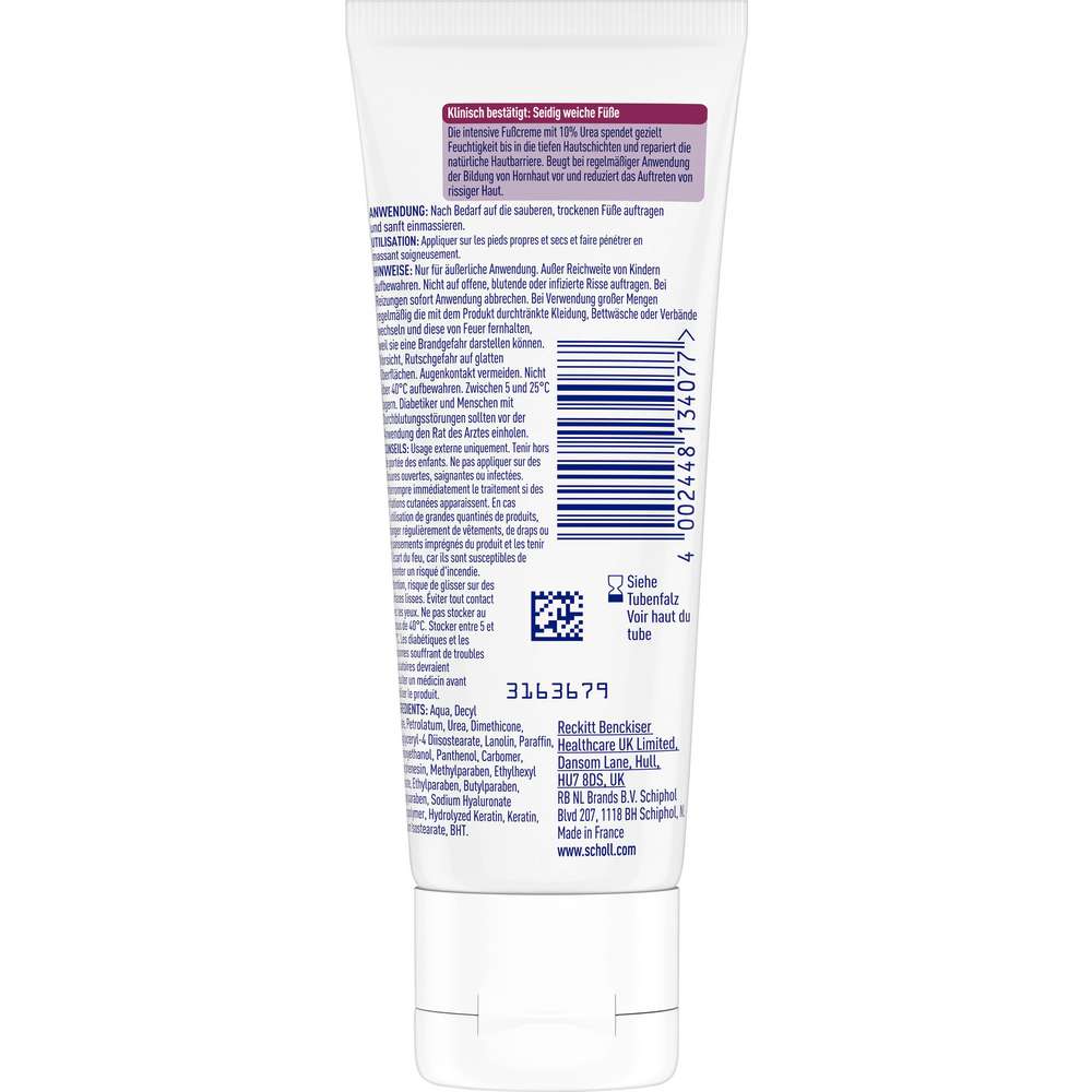 Produktabbildung Scholl Fußcreme, regenerierend, für extrem trockene Haut, mit 10 % Urea