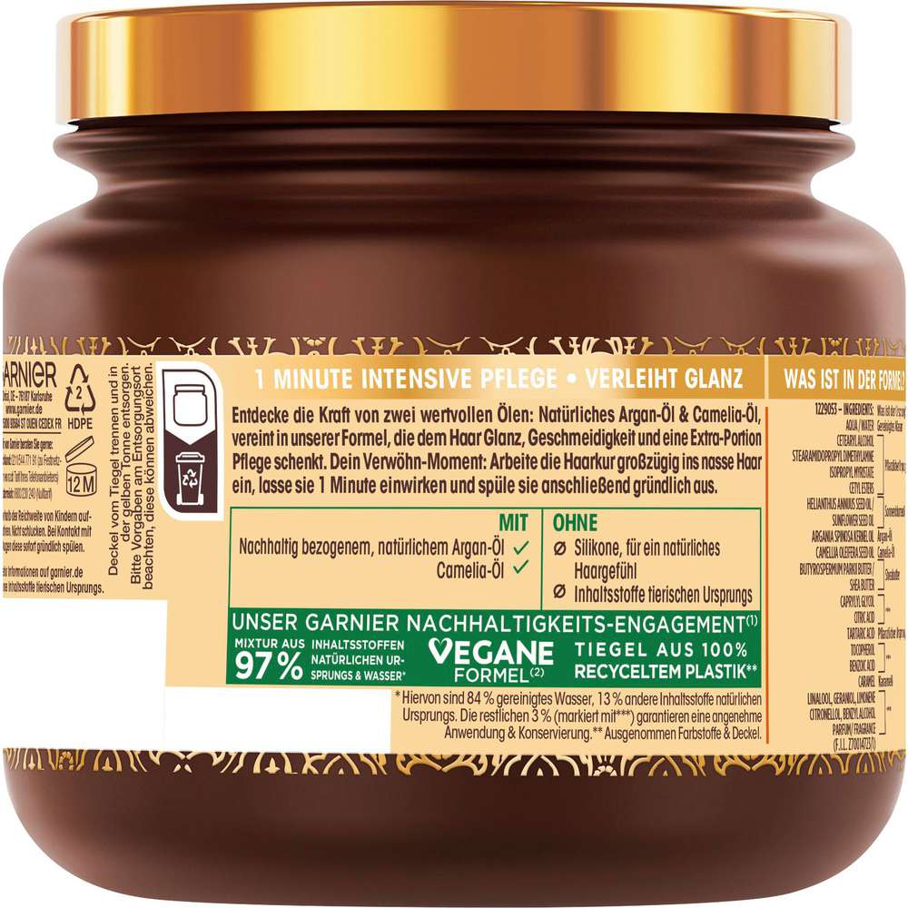 Produktabbildung Garnier Wahre Schätze Haarkur Hair Remedy Argan Camelia