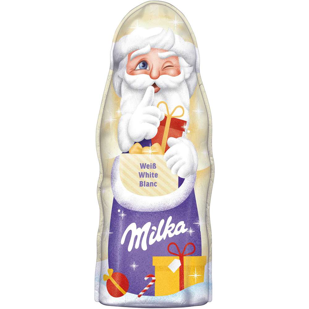 Produktabbildung Milka Weihnachtsmann, weiße Schokolade