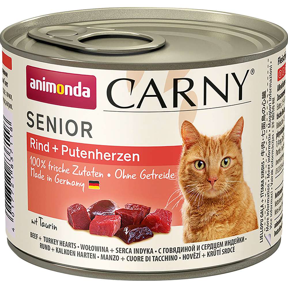 Produktabbildung animonda Katzen-Nassfutter Carny Senior, Rind/Putenherzen