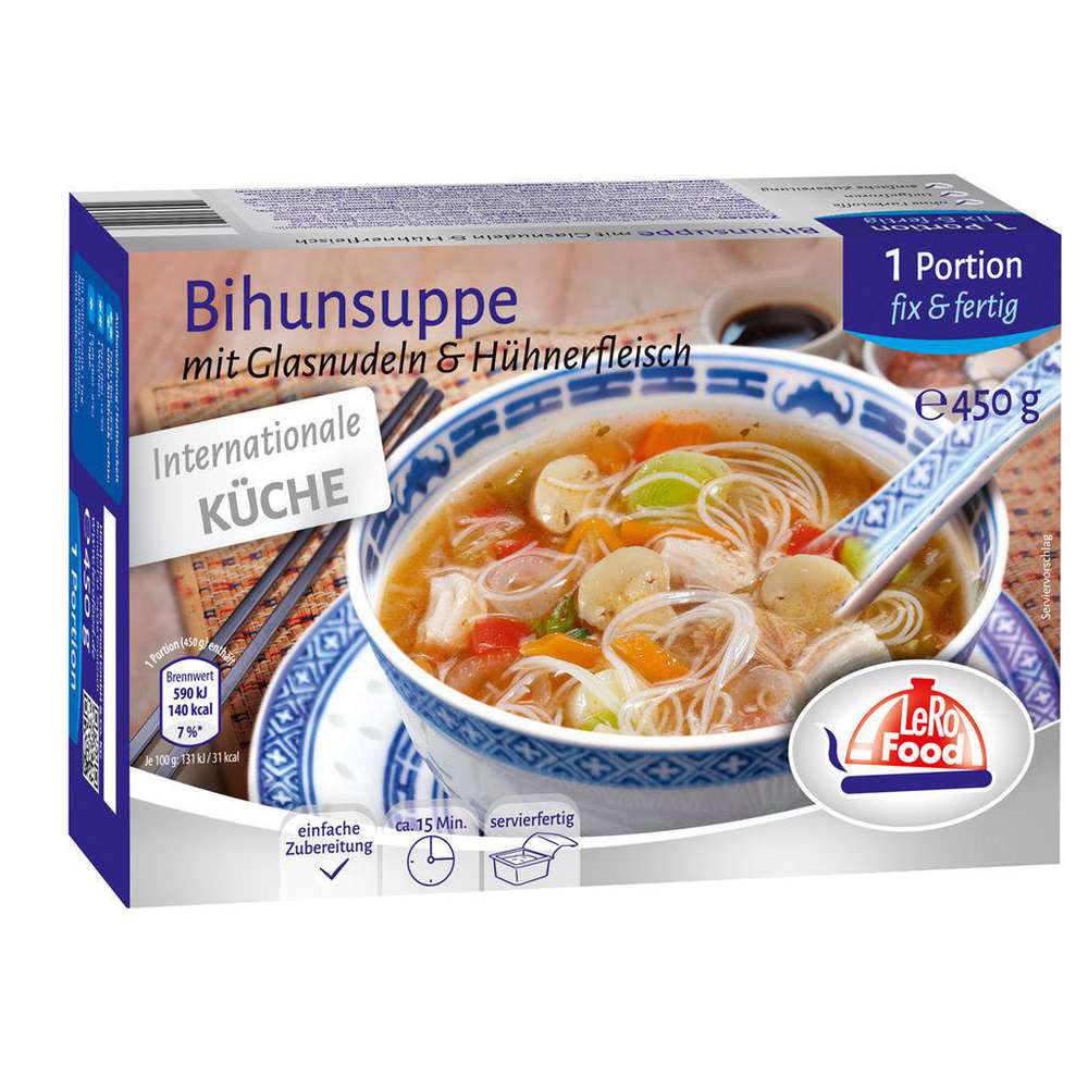 Produktabbildung Lero Food Bihunsuppe Glasnudeln & Hühnerfleisch, tiefgekühlt