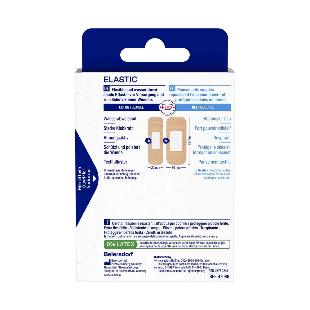 Produktabbildung Hansaplast Pflaster, Elastic, 20 Strips