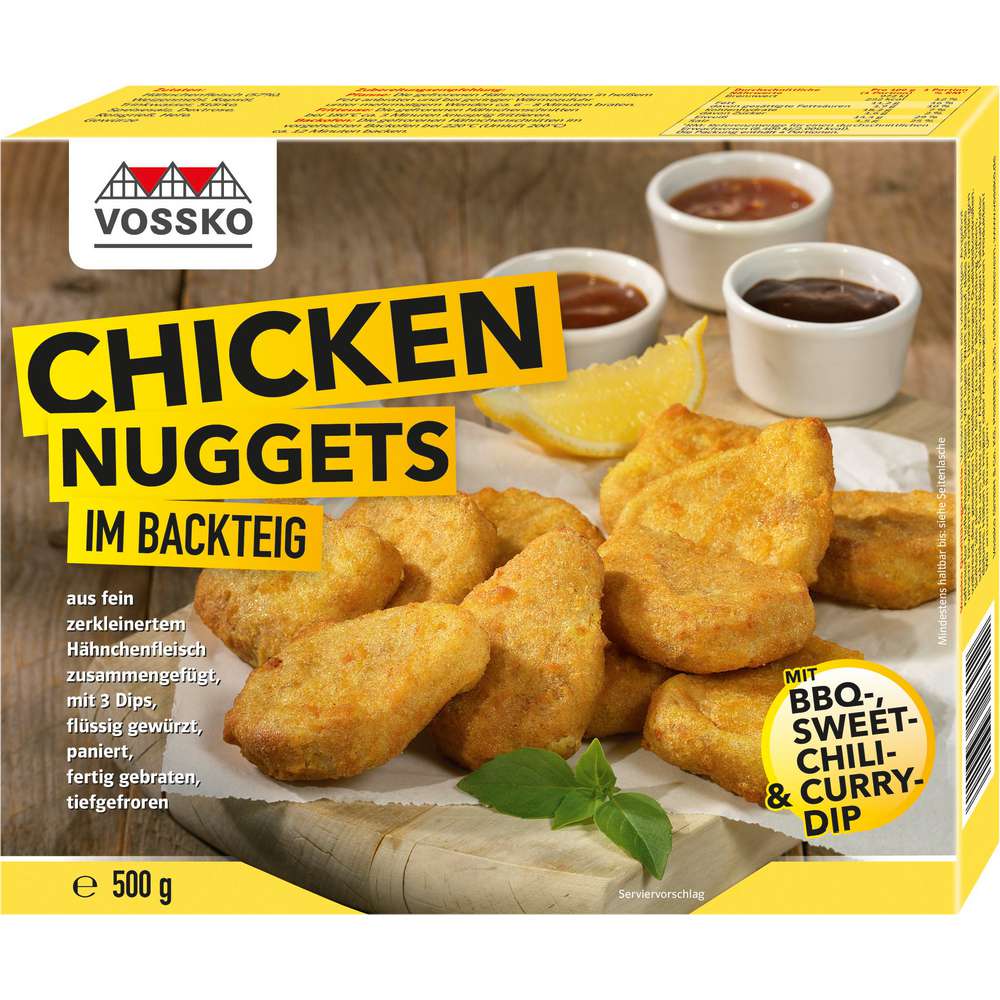 Produktabbildung Vossko Chicken Nuggets im Backteig , tiefgekühlt