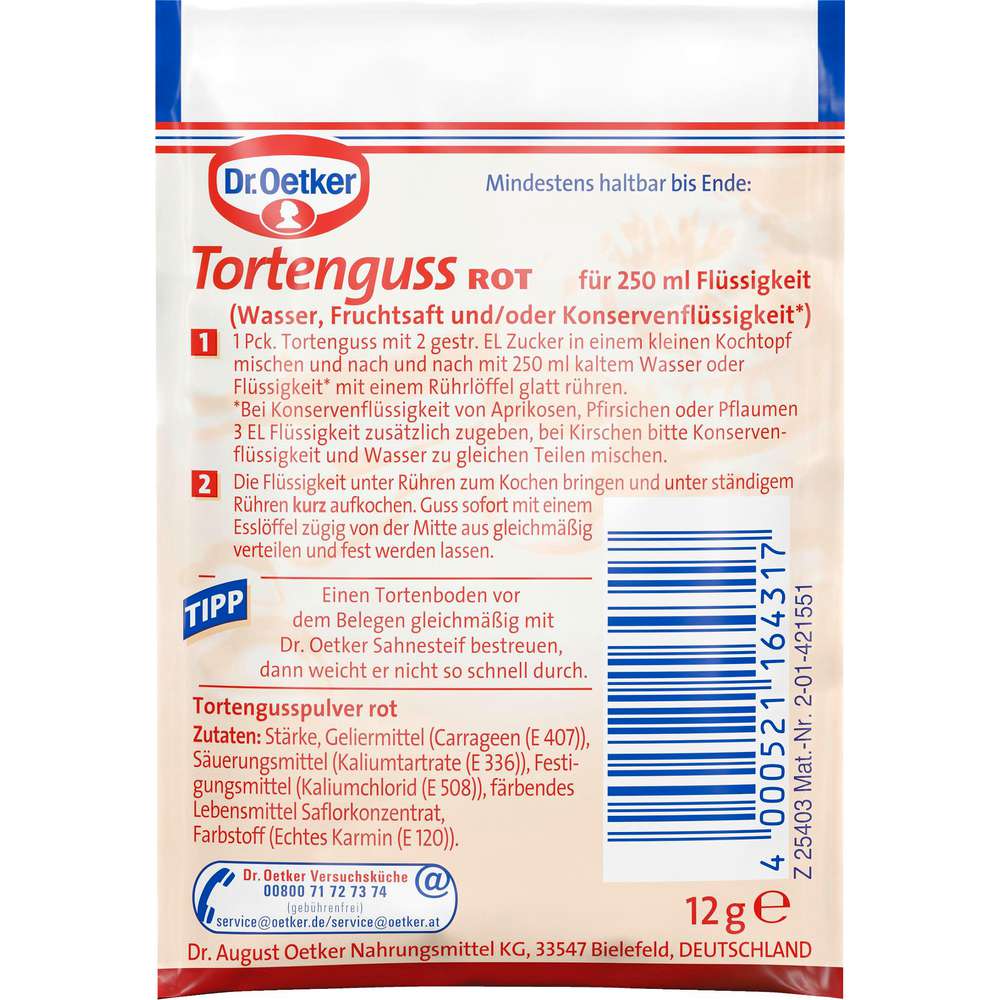 Produktabbildung Dr. Oetker Tortenguss, rot