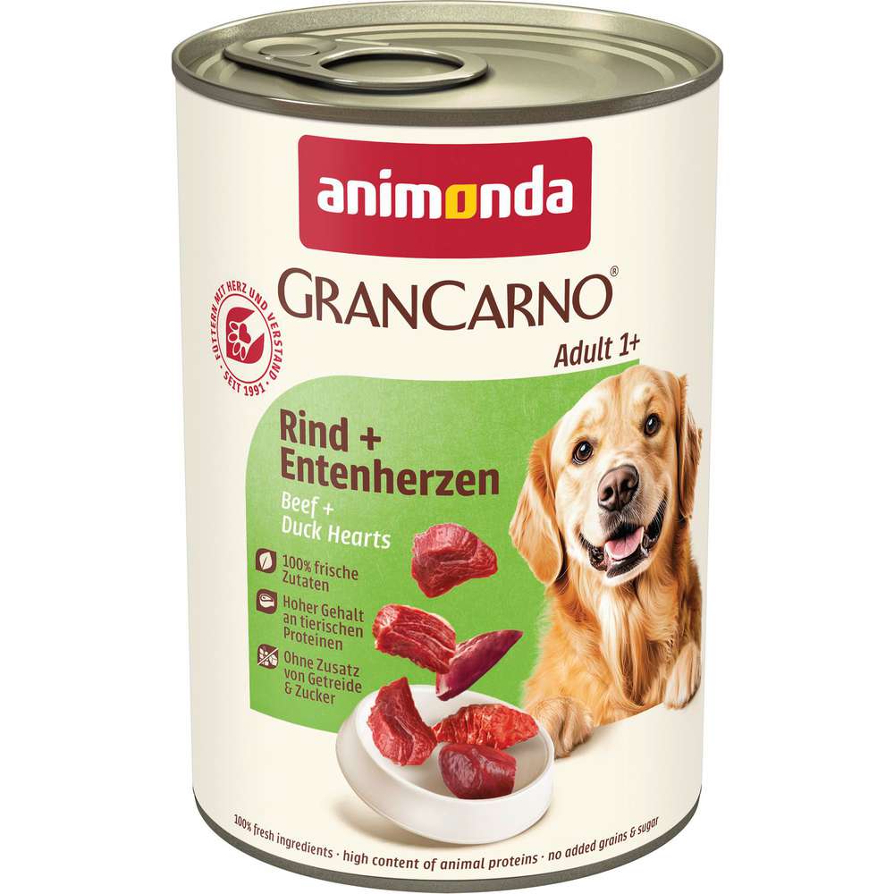 Produktabbildung animonda Hunde-Nassfutter Gran Carno Adult, Rind/Entenherz