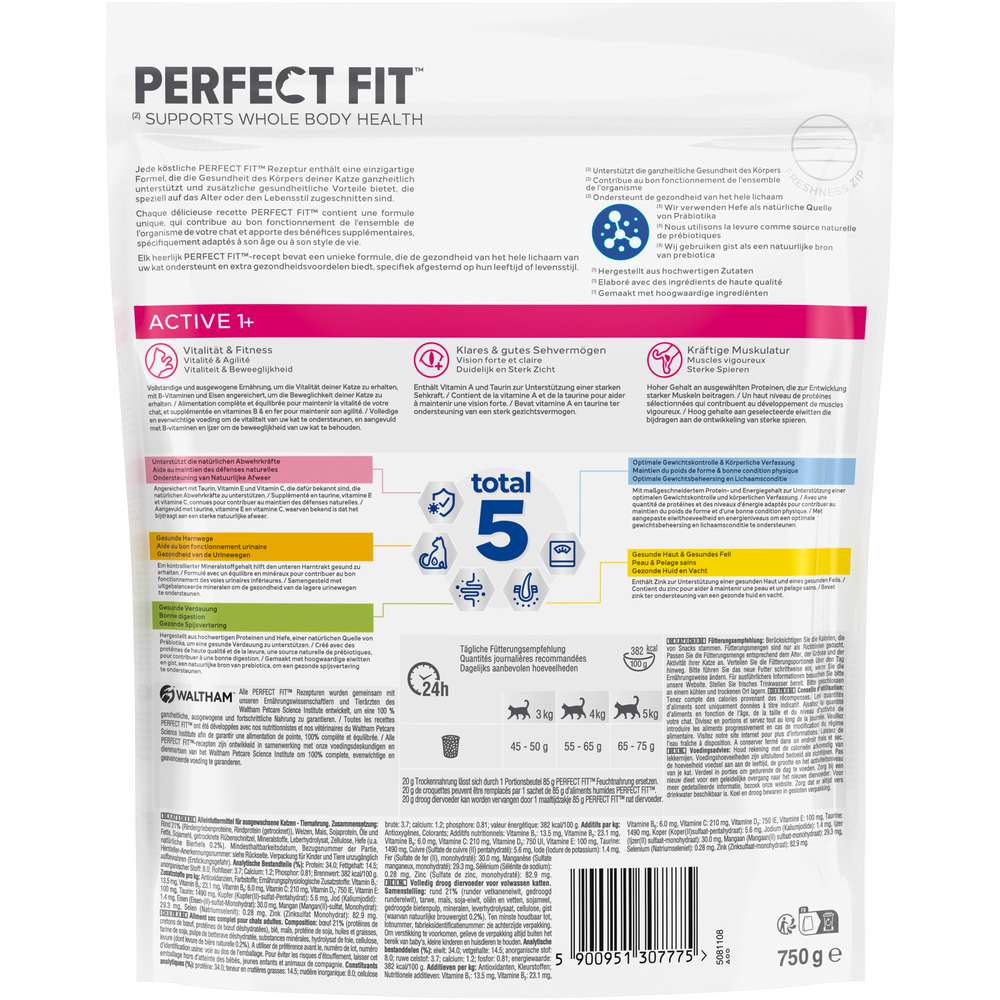 Produktabbildung Perfect Fit Katzen-Trockenfutter, Active, Rind