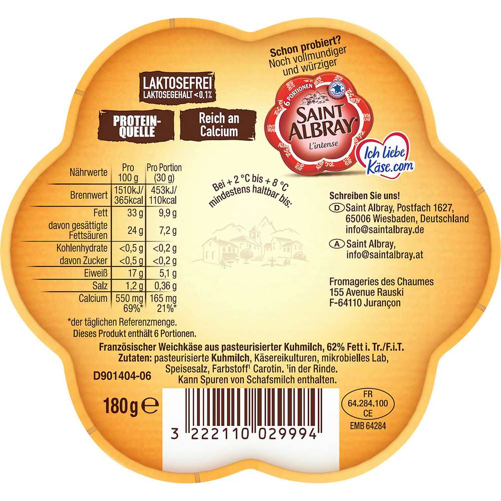 Produktabbildung Saint Albray Weichkäse, L'Original