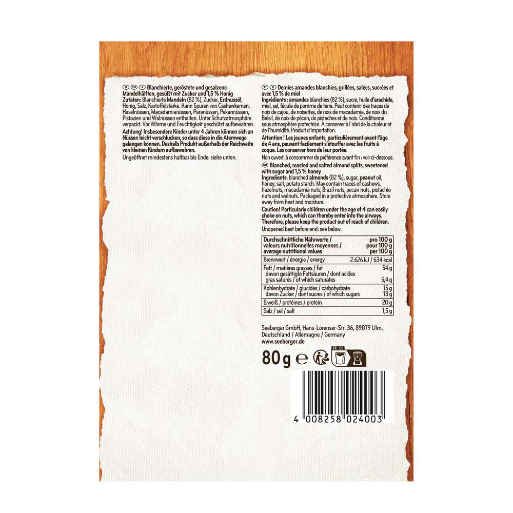 Produktabbildung Seeberger Mandeln Honig & Salz