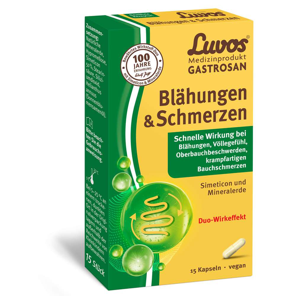 Produktabbildung Luvos Duo-Wirkeffekt Kapseln bei Blähungen & Schmerzen